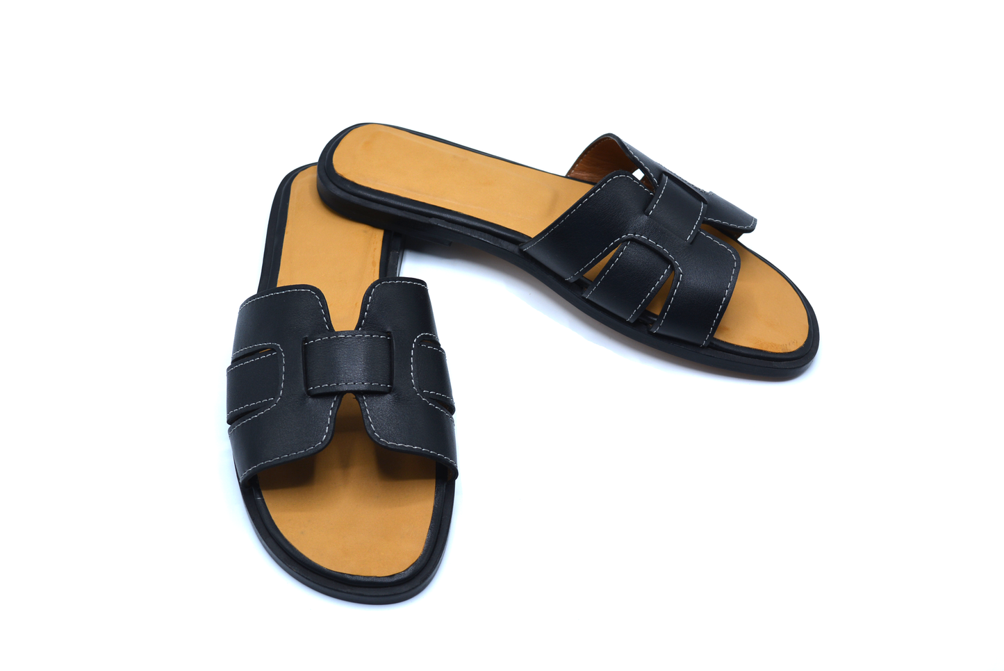 Hermes Oran Black Sandal