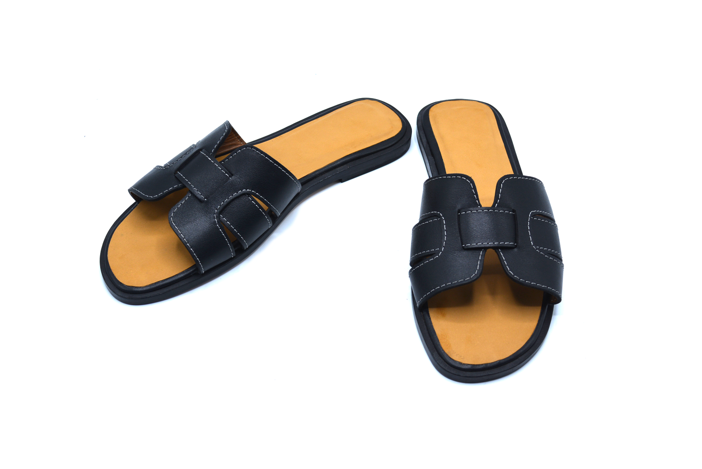 Hermes Oran Black Sandal