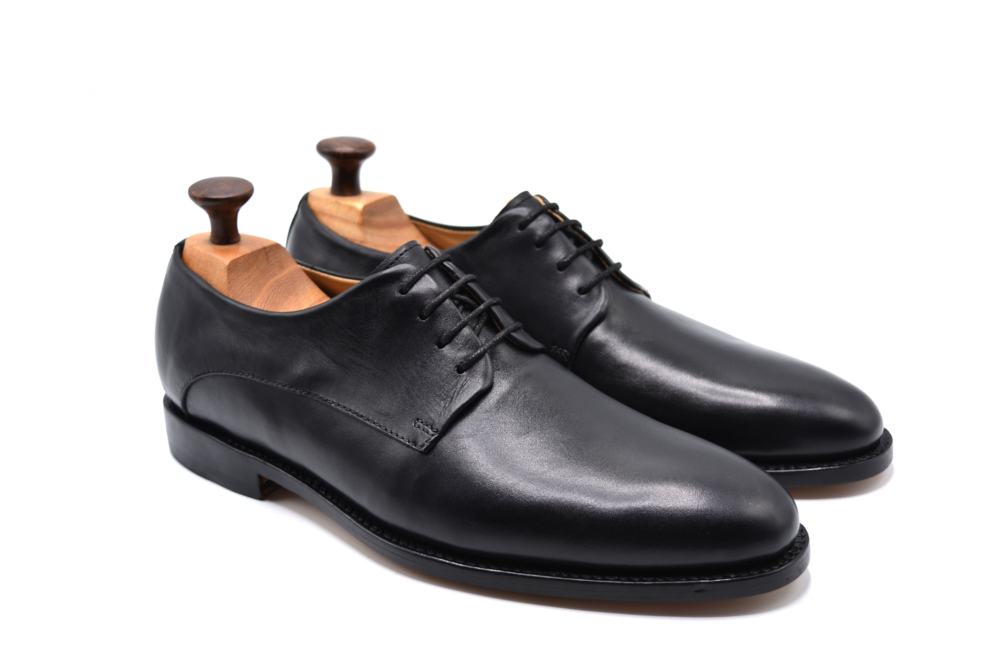 Black Leather Derby Shoes