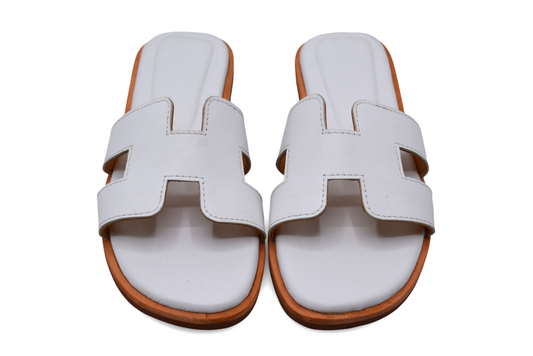 Hermes Oran White Sandal