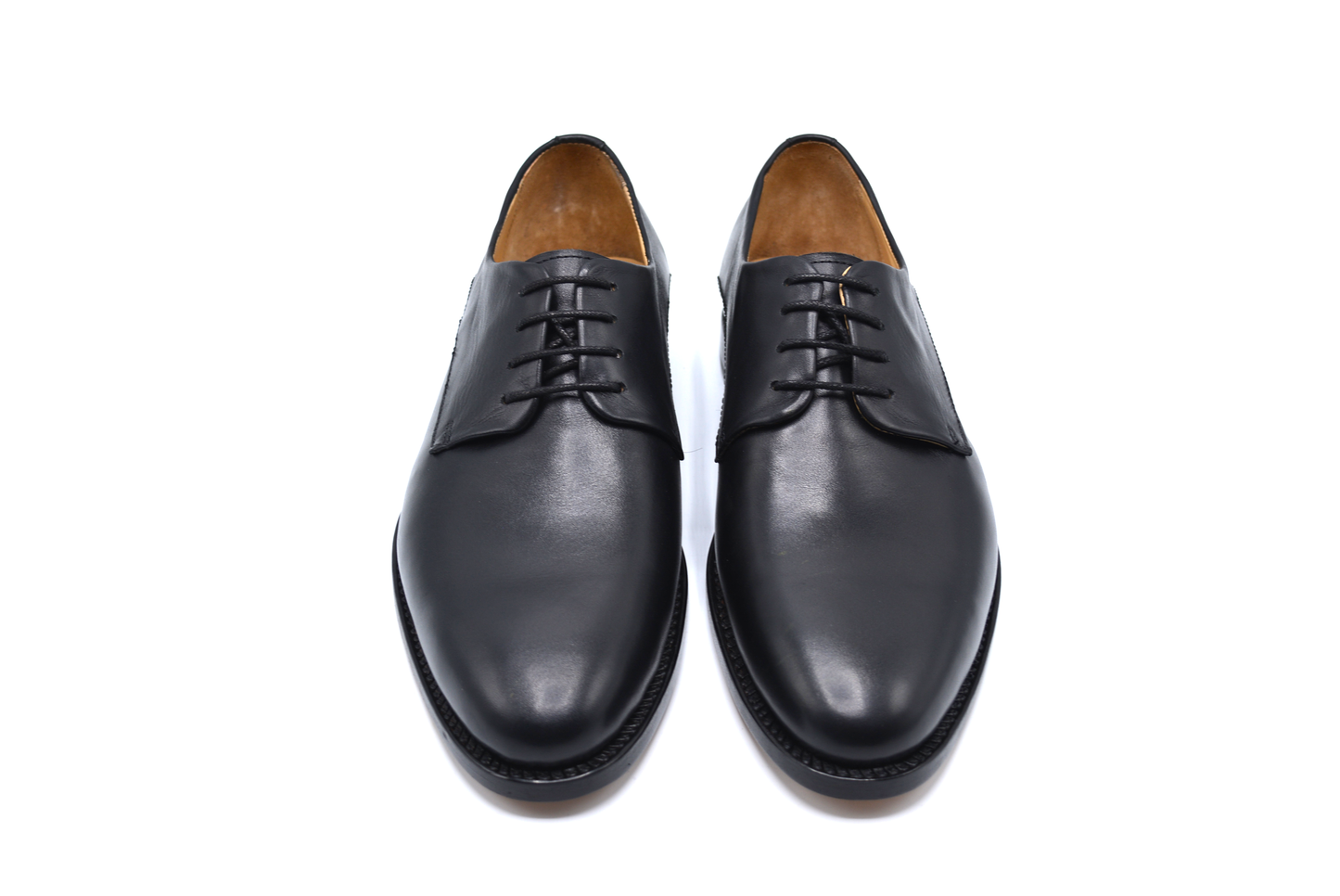 Black Leather Derby Shoes