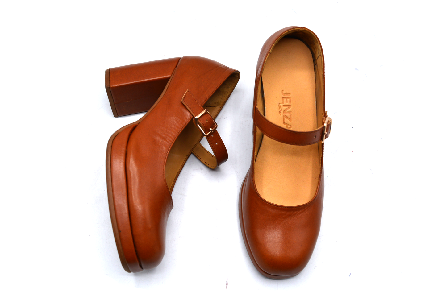 Brown Leather High Heel Pumps