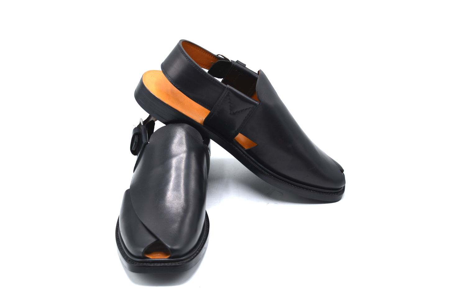 Black Casual Peshawari Chappal