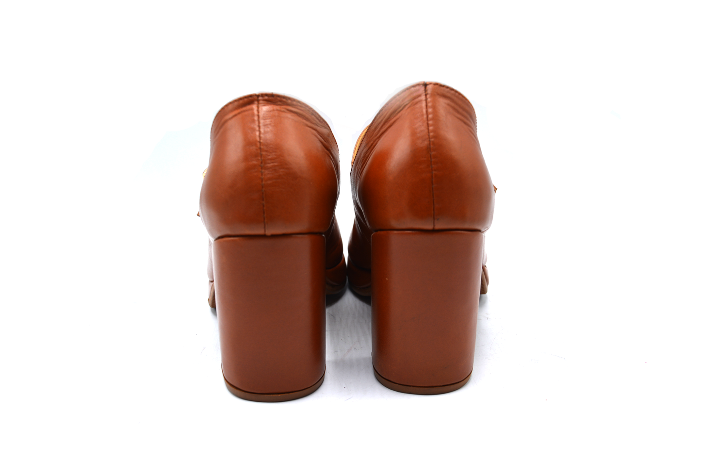 Brown Leather High Heel Pumps