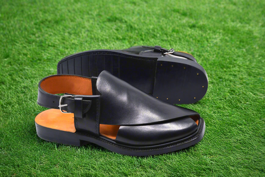 Black Casual Peshawari Chappal