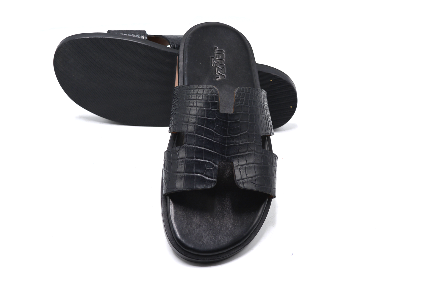 Hermes Black Alligator Leather Slipper