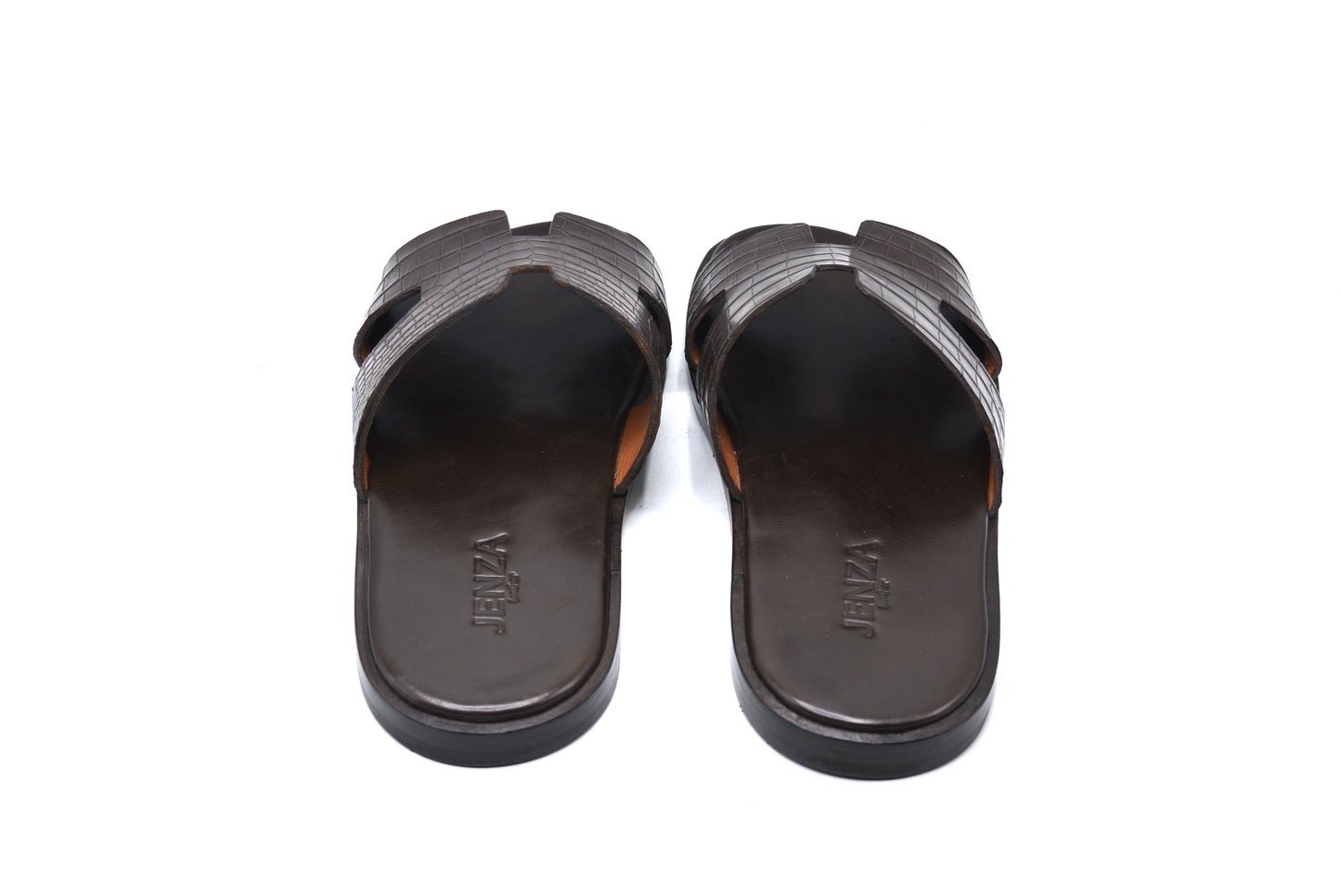 Hermes Brown Alligator Leather Slipper