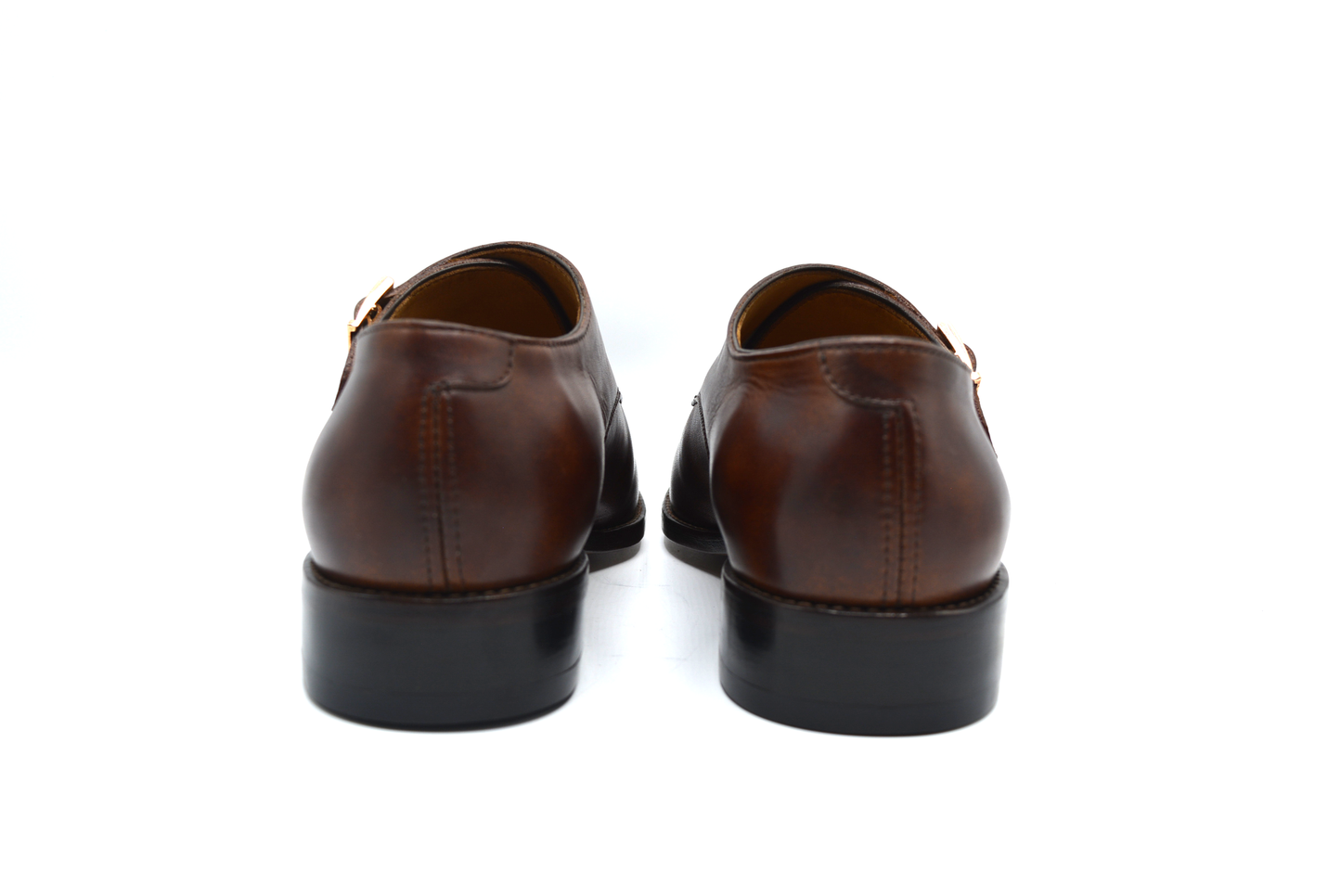 Double Monk Strap Leather Shoes