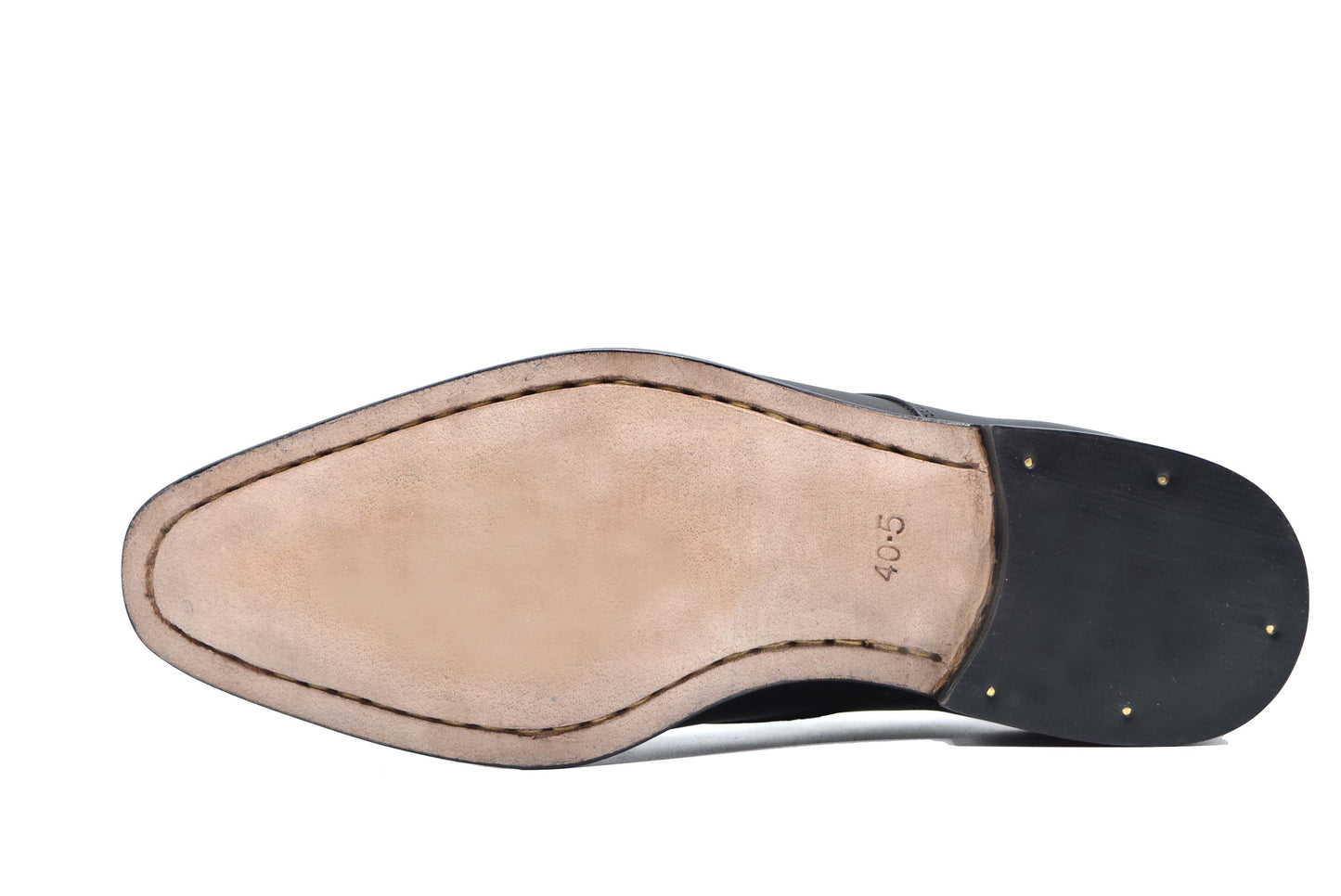 Double Monk Strap Leather Black Shoe