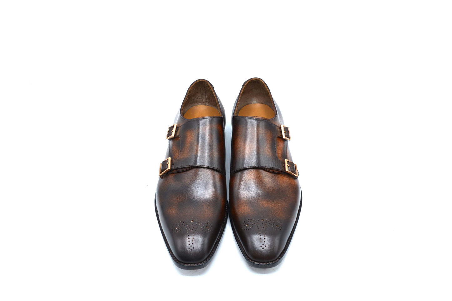 Two Tone Double Monk Strap Shoes
