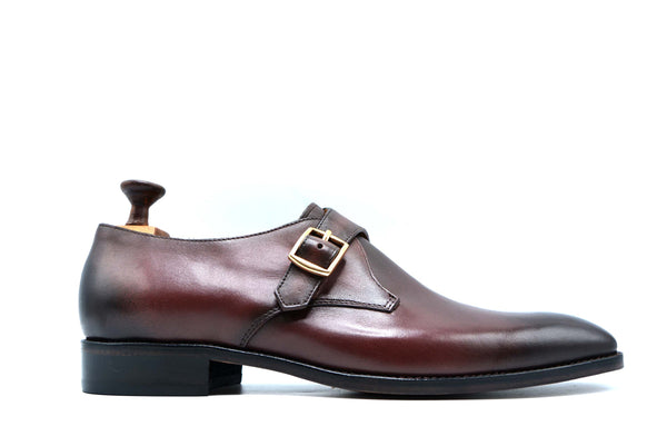 Brown Tan Black Monk Straps Shoes
