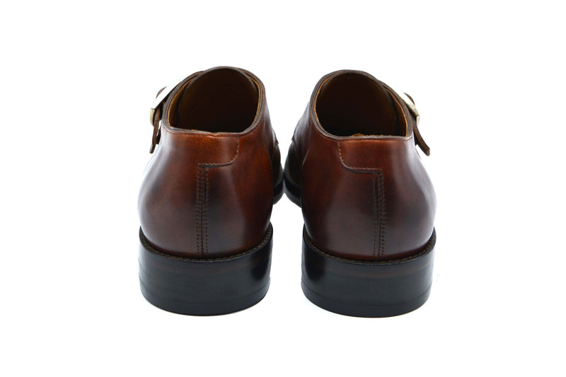 Tan Brown Monk Straps Shoes