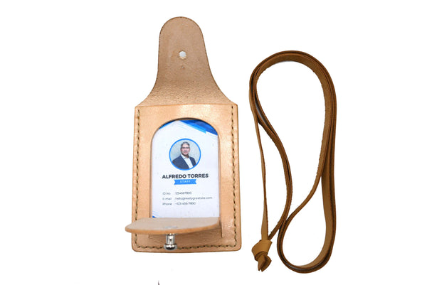 Leather Luggage ID Card Holder