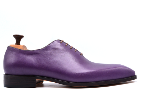 Purple Oxford Whole Cut Shoes