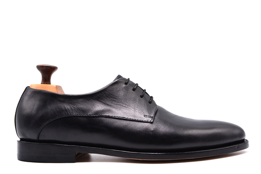 Black Leather Derby Shoes