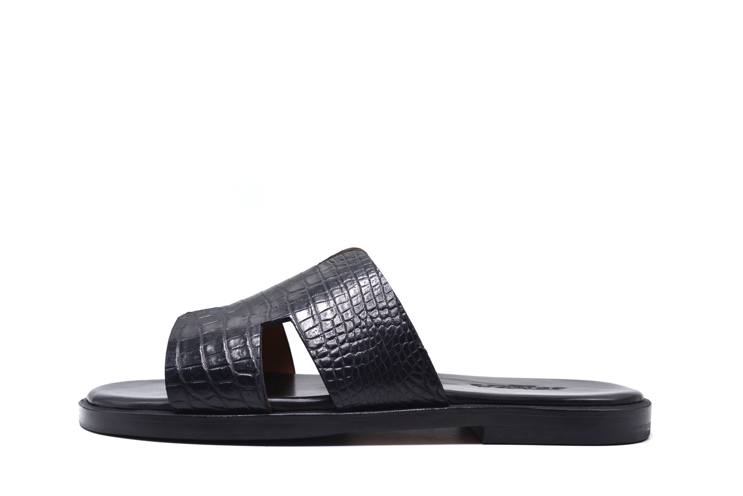 Hermes Black Alligator Leather Slipper
