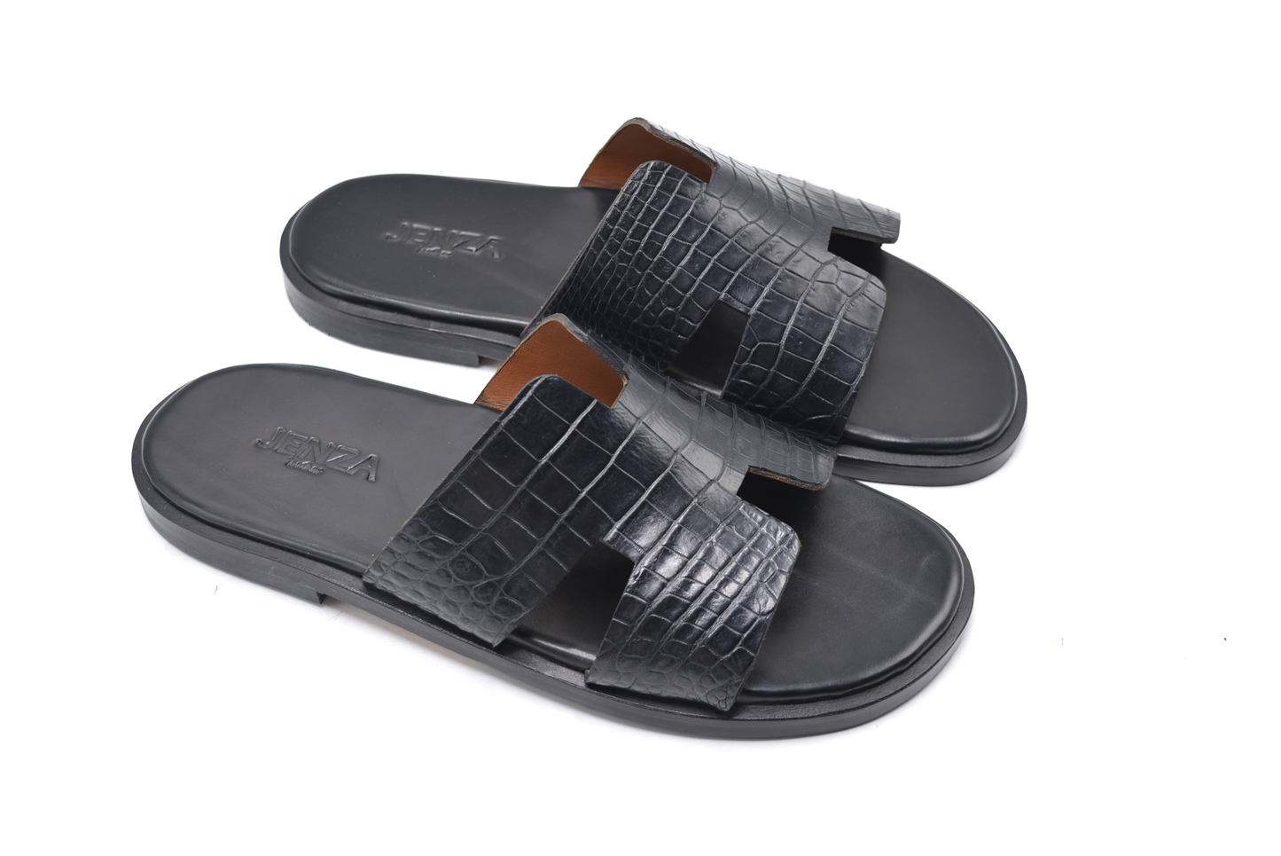 Hermes Black Alligator Leather Slipper
