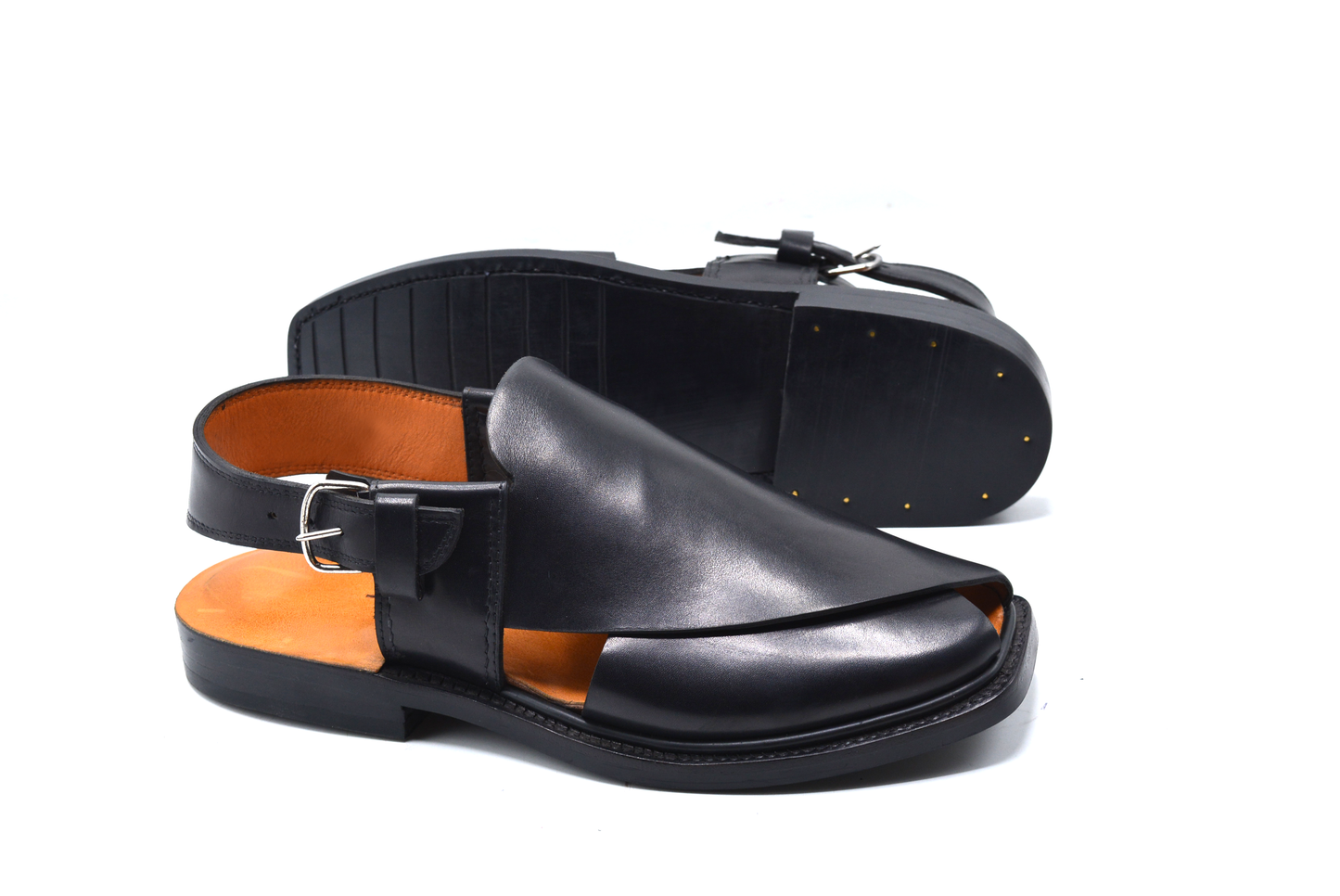 Black Casual Peshawari Chappal