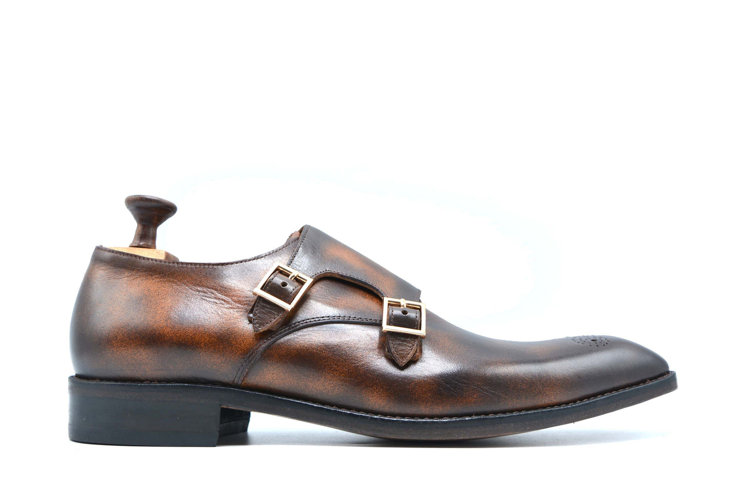 Two Tone Double Monk Strap  Shoes