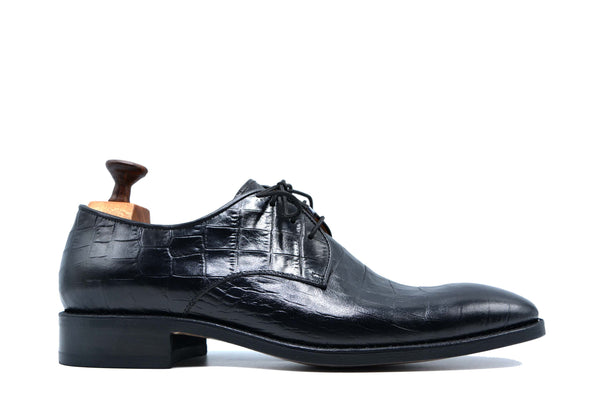 Black croc patterned Oxford Formal Shoes