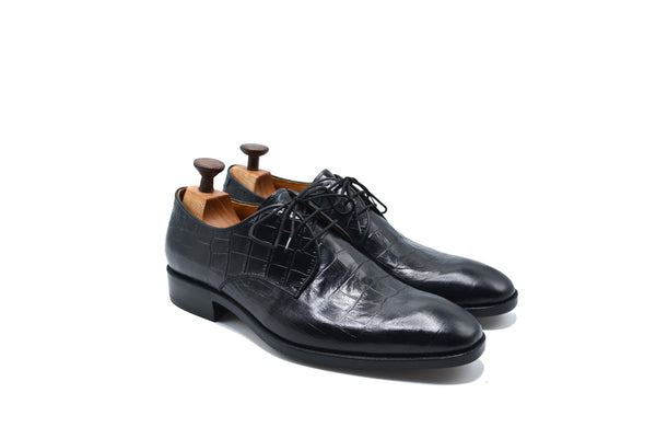 Black croc patterned Oxford Formal Shoes