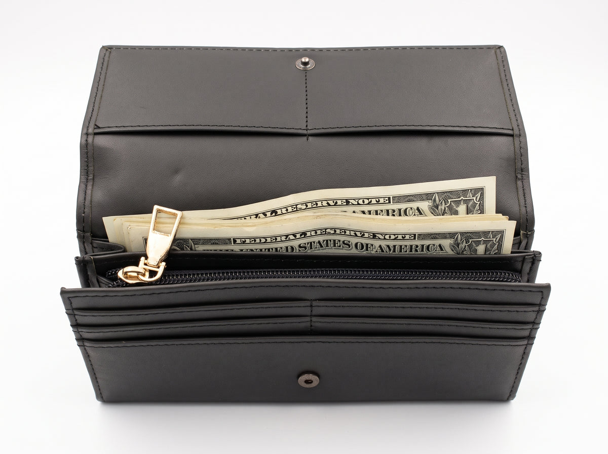 Luxury Full-Length Leather Continental Wallet